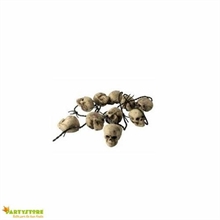 FILO SPINATO FINTO CON 10 TESCHI 180 CM  HORROR HALLOWEEN