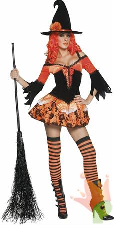 COSTUME STREGA ARANCIO/NERO TG. M