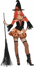 COSTUME STREGA ARANCIO/NERO TG. M
