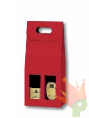 SCATOLA PORTABOTTIGLIE 2 POSTI ONDA ROSSA 18X9X38 CM