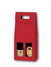SCATOLA PORTABOTTIGLIE 2 POSTI ONDA ROSSA 18X9X38 CM