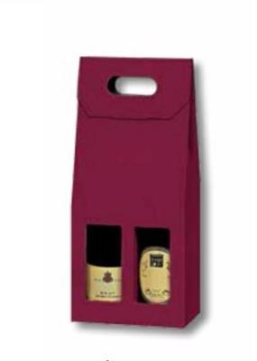 SCATOLA PORTABOTTIGLIE 2 POSTI CANNETE BORDEAUX 18X9X38CM