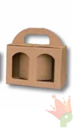 SCATOLA PORTA VASETTI 2 POSTI AVANA