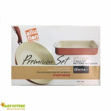 SET LASAGNERA 31x23 CM + WOK 28 CM CERAMICA MONETA