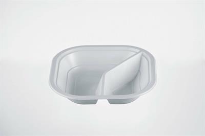 Piatti Quadri 2 Scomparti Bianca 100pz