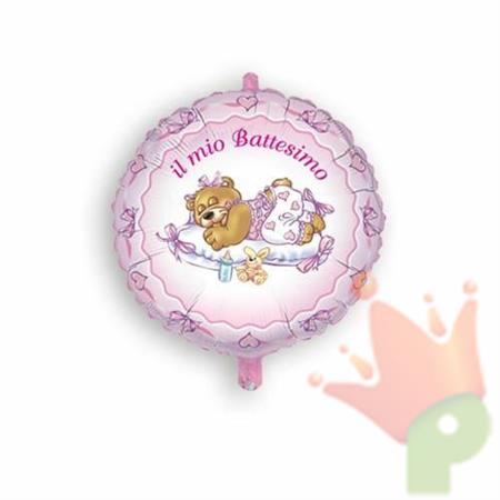 PALLONCINO MYLAR 45CM BATTESIMO ROSA