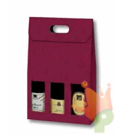 SCATOLA PORTA BOTTIGLIE 3 POSTI CANNETE' BORDEAUX 05