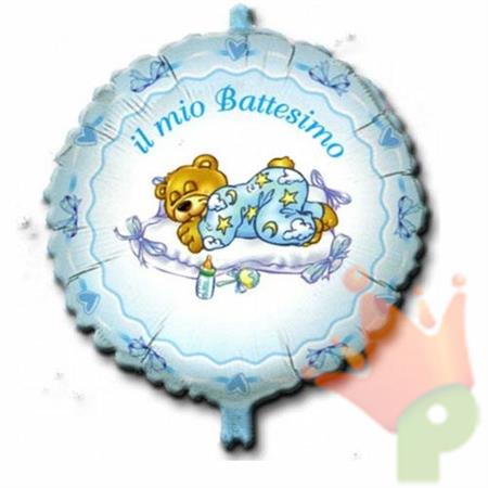 PALLONCINO MYLAR 45CM BATTESIMO CELESTE
