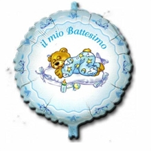 PALLONCINO MYLAR 45CM BATTESIMO CELESTE