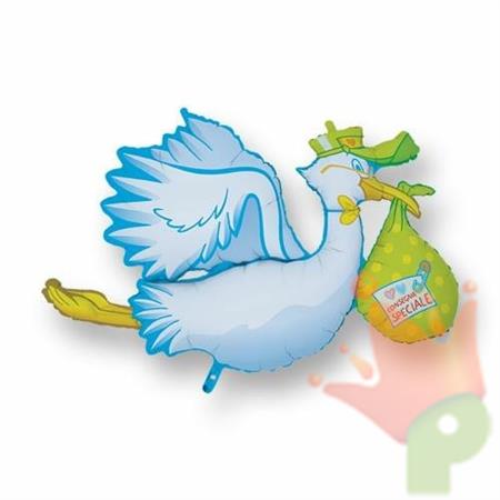 PALLONCINO MYLAR CM 100 CICOGNA CELESTE