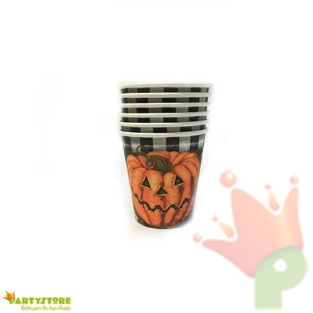 6 BICCHIERI ZUCCA  HALLOWEN DECORAZIONI PER LA TAVOLA