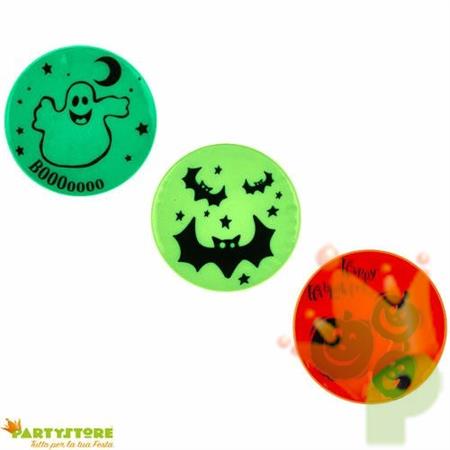 DISCO ADESIVO RIFLETTENTE FLUO 3 PZ HALLOWEEN HORROR