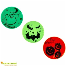 DISCO ADESIVO RIFLETTENTE FLUO 3 PZ HALLOWEEN HORROR
