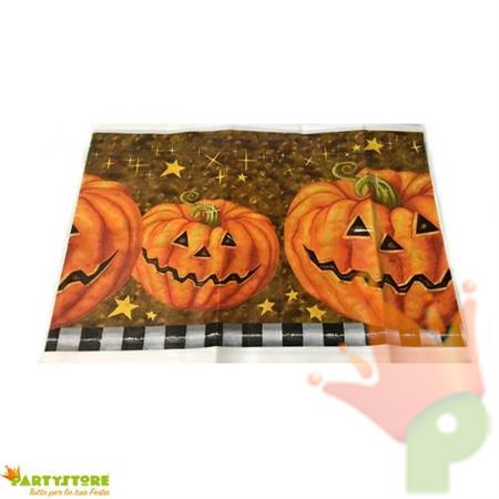 TOVAGLIA TAVOLA ZUCCHE HALLOWEEN PLASTIFICATA 140X180 CM HORROR