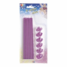 CANDELINE STELO 20CM CON SUPPORTO GLICINE 6PZ