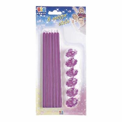 CANDELINE STELO 20CM CON SUPPORTO GLICINE 6PZ