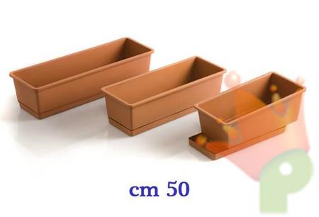 FIORIERA RETTANGOLARE + SOTTOVASO 50CM