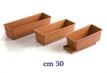 FIORIERA RETTANGOLARE + SOTTOVASO 50CM