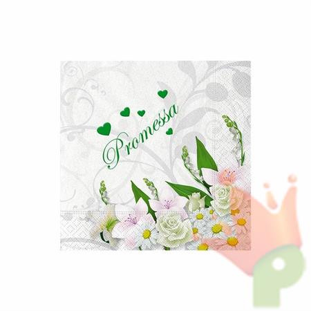 TOVAGLIOLI 25X25CM PROMESSA BOUQUET 20PZ
