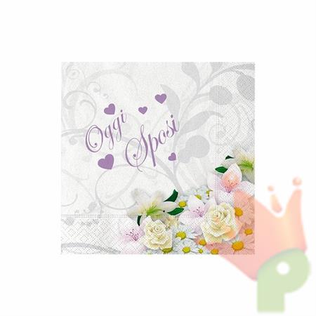 TOVAGLIOLI 25X25CM OGGI SPOSI BOUQUET 20PZ