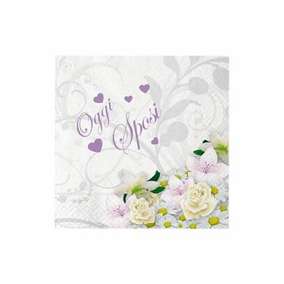 TOVAGLIOLI 25X25CM OGGI SPOSI BOUQUET 20PZ