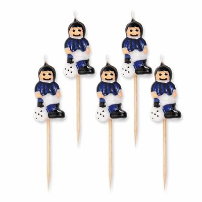 CANDELE CALCIATORI NERI/AZZURRI 5 PZ