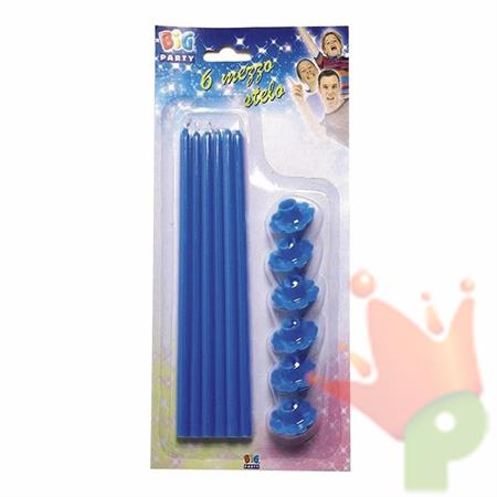 CANDELINE STELO 20CM CON SUPPORTO CELESTI 6PZ
