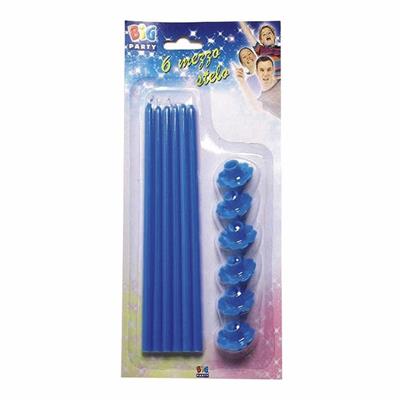 CANDELINE STELO 20CM CON SUPPORTO CELESTI 6PZ