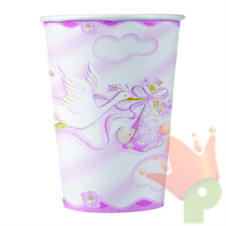 Bicchieri 220cc Cicogna Rosa 10pz