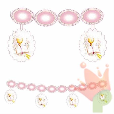 FESTONE PENDENTE COMUNIONE ROSA