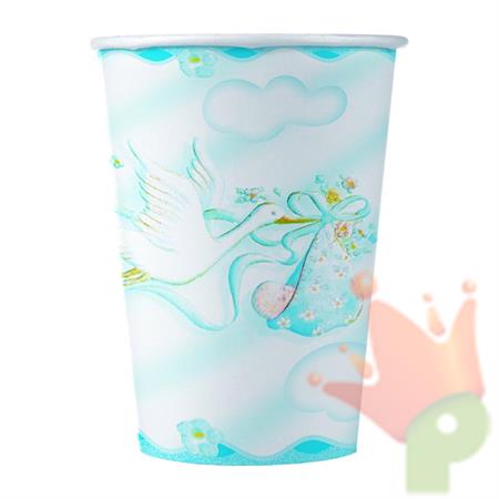 Bicchieri nascita 220cc Cicogna Celeste