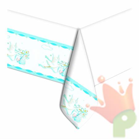 TOVAGLIA NASCITA 140 X 270 CM IN PVC CICOGNA CELESTE