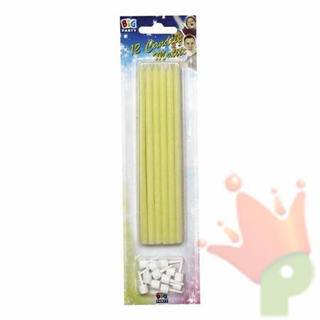 CANDELINE MATITE + SUPPORTO AVORIO 12PZ