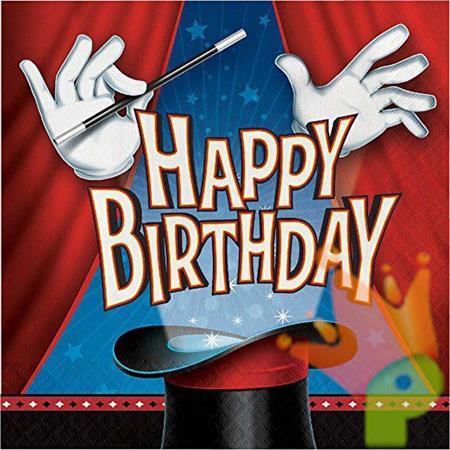 TOVAGLIOLI 33X33 HAPPY BIRHTDAY MAGIC PARTY 16PZ
