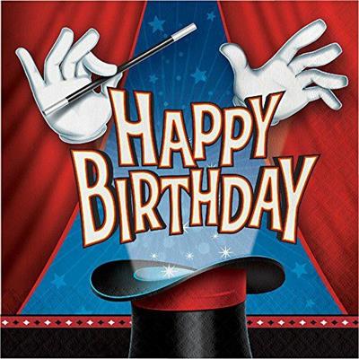 TOVAGLIOLI 33X33 HAPPY BIRHTDAY MAGIC PARTY 16PZ