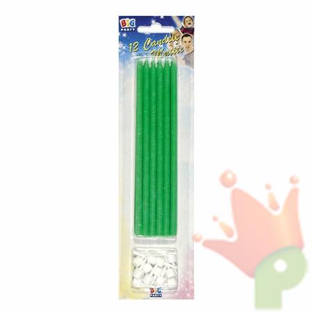 CANDELINE MATITE + SUPPORTO VERDE 12PZ
