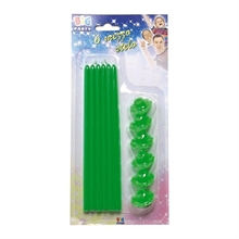 CANDELE STELO 20CM CON SUPPORTO VERDI FLUO 6PZ