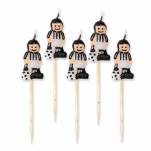 CANDELINE CALCIATORI BIANCO-NERI 5 PZ