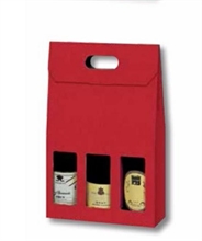 SCATOLA PORTABOTTIGLIE 3 POSTI ONDA ROSSO 27X9X38 CM