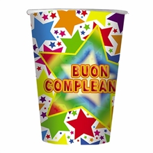 BICCHIERI 200CC STARDUST BUON COMPLEANNO 10PZ