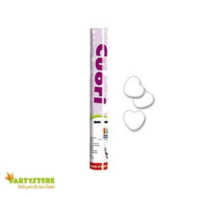 SPARACORIANDOLI 30CM CUORI BIANCHI