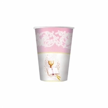 BICCHIERI 80 CC PRIMA COMUNIONE ROSA 10PZ