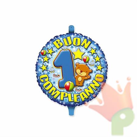 PALLONCINO MYLAR 18INCH 1°COMPLEANNO TOYS CELESTE