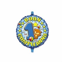 PALLONCINO MYLAR 18INCH 1°COMPLEANNO TOYS CELESTE