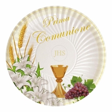 PIATTI 24CM COMUNIONE LILY 10PZ