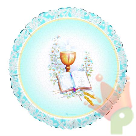 PALLONCINO MYLAR 18INCH PRIMA COMUNIONE CELESTE