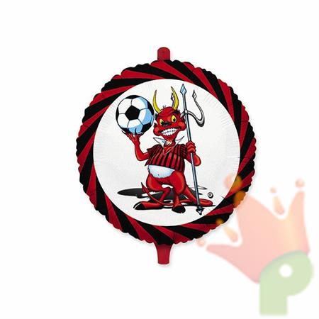 PALLONCINO MYLAR 18INCH DIABLOTTO ROSSO/NERO