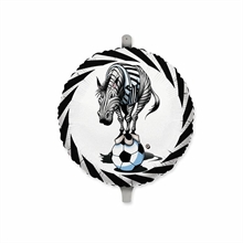 PALLONCINO MYLAR 18inch ZEBROTTA BIANCO/NERA