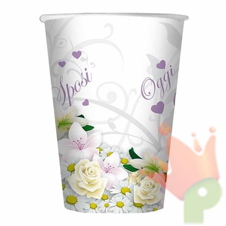 BICCHIERI 200CC OGGI SPOSI BOQUET 10PZ