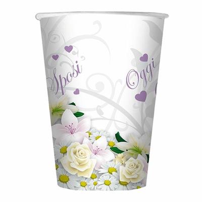 BICCHIERI 200CC OGGI SPOSI BOQUET 10PZ